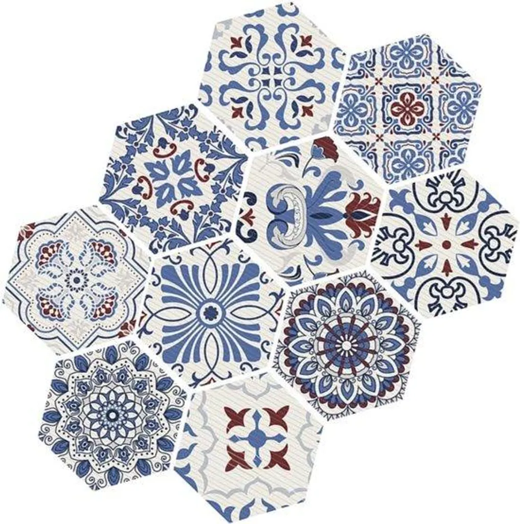 Crédence adhésive hexagonale en PVC étanche pour décoration murale grise