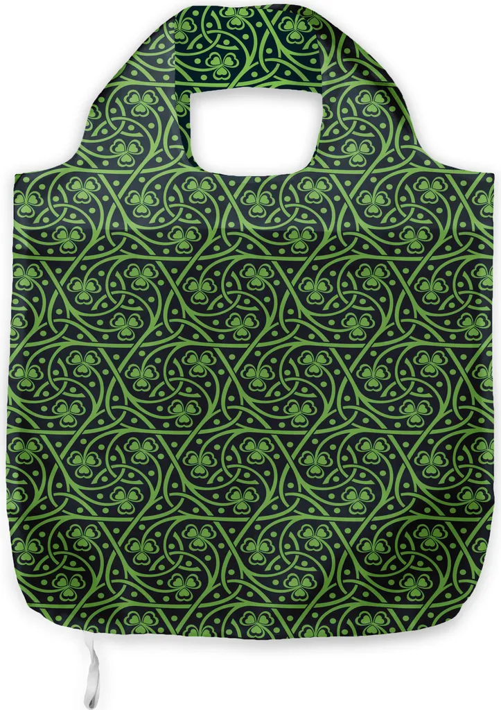 Borsa Spesa Lavabile ABAKUHAUS - Clover Irlandese Nero e Verde