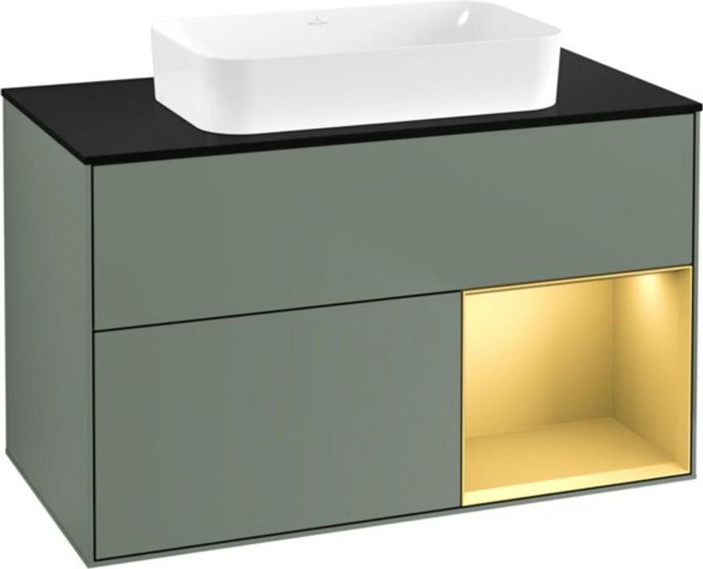 V&B Waschtischunterschrank Finion 100x60,3 cm, Reg re gol m, Oli. m Lac