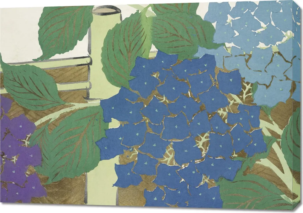 Offerta Quadro 100x70 Hydrangea Sekka - Tela Vintage per Soggiorno