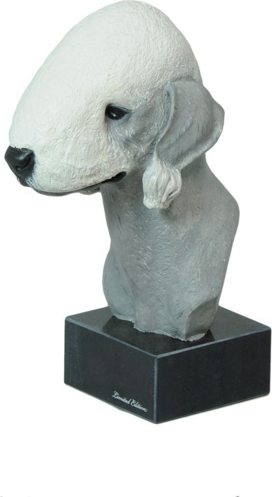 Bedlington Terrier, Rothbury Terrier - bemalte Figur, Statue, Skulptur, vom Künstler hergestellt, Marke Art-Dog