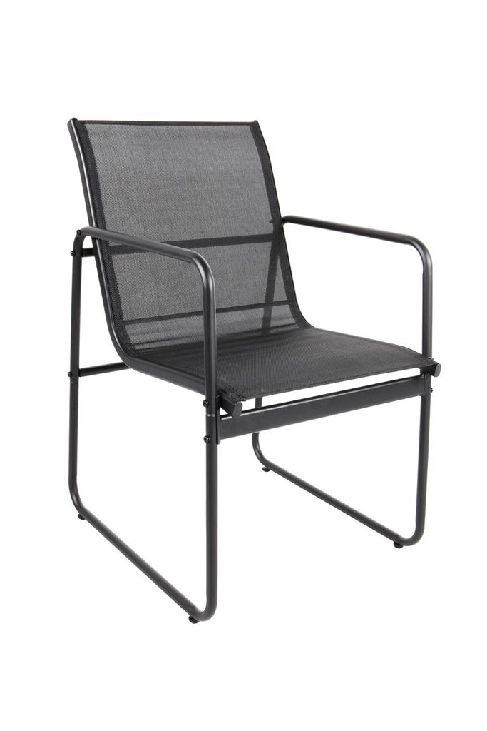 Lounge Sessel Gartenstuhl Gartenmöbel Stahl Metallrahmen schwarz