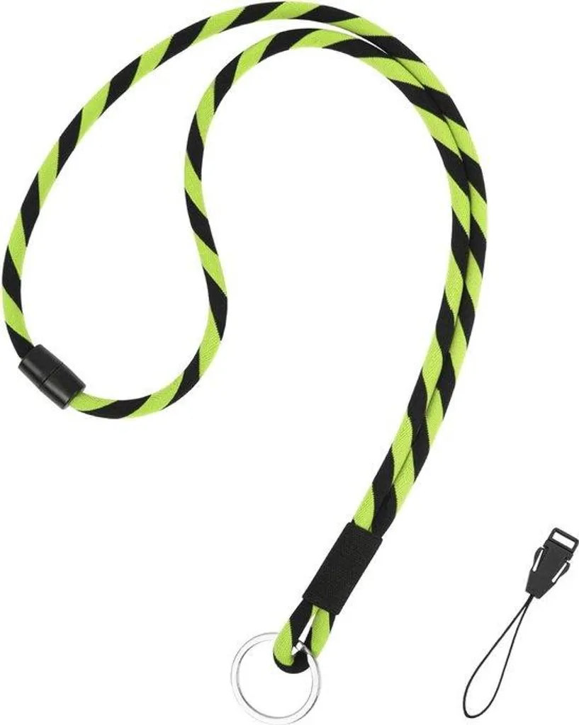 Ensemble porte-clés avec fermoir de sécurité vert fluo haute visibilité