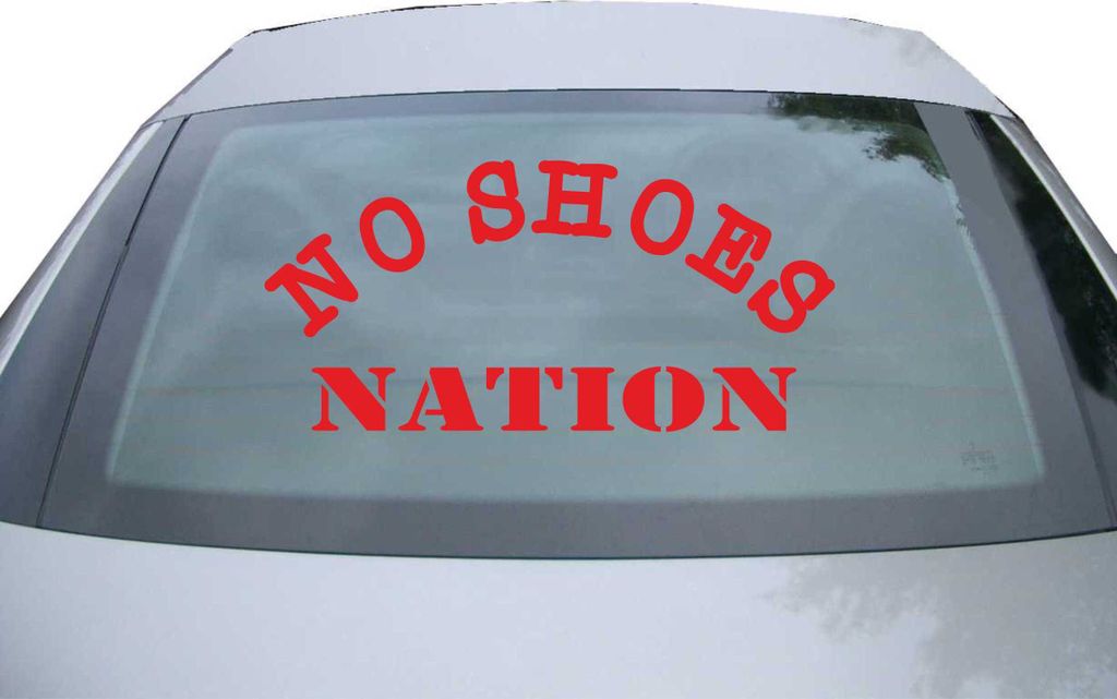 Indigos UG - Aufkleber Heckscheibe & Motorklappe DE6291 - rot - 600x285 mm - No Shoes Nation - Auto Scheiben Fenster Heckklappe Tuning Racing JDM -...