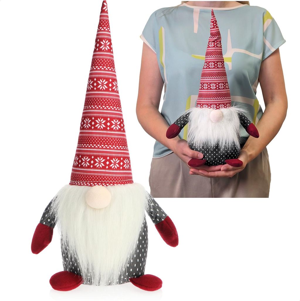 com-four Wichtelfigur 40 cm - Weihnachtswichtel für Fensterbank, Regal, Tisch - Wichtel Türstopper 1,4 kg - Weihnachtsdeko, Deko Figur im skand...