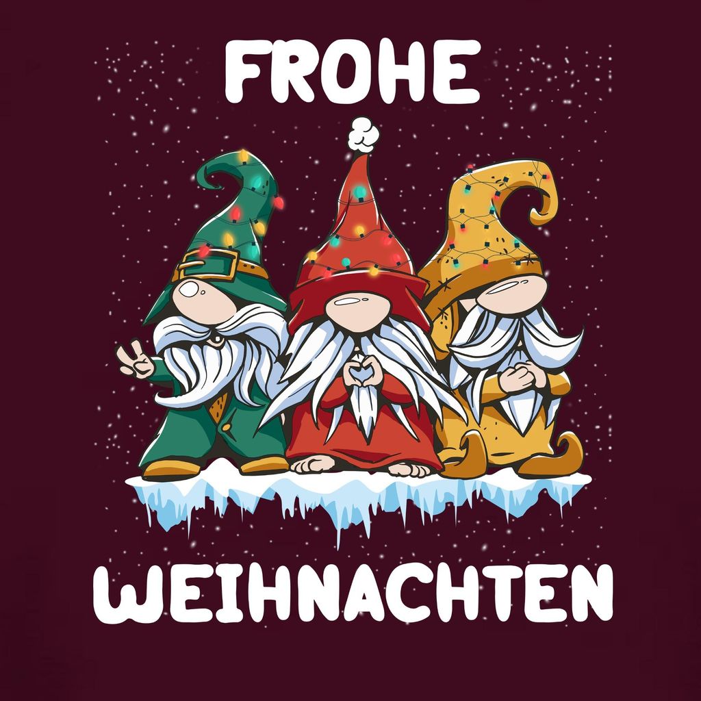 Frohe Weihnachten Gnome Wichtel Schweden - Weihnachten Weihnachtsgeschenk Christmas Damen T-Shirt, Burgundy, M