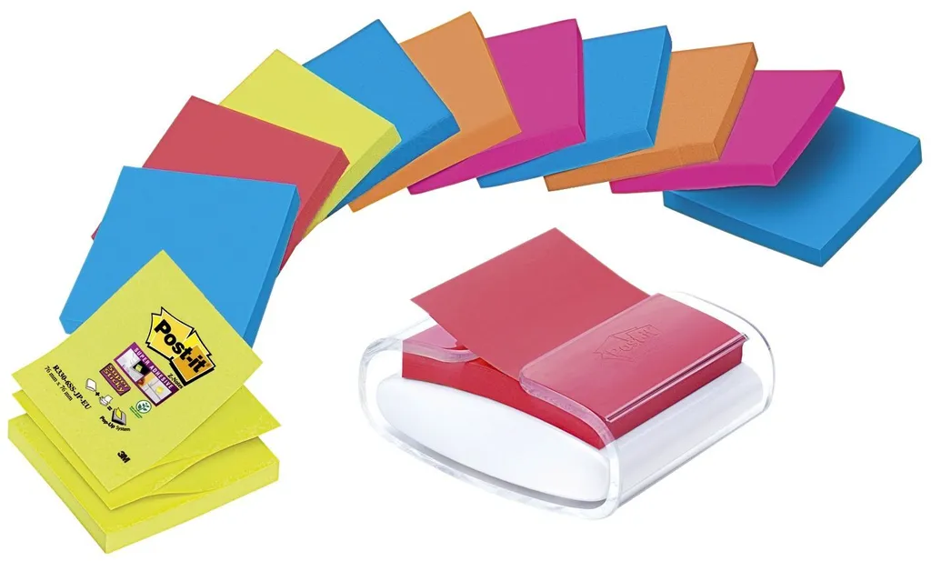OFFERTA Kit Post-it PRO-W12N: Dispenser + 12 Blocchi Super Sticky