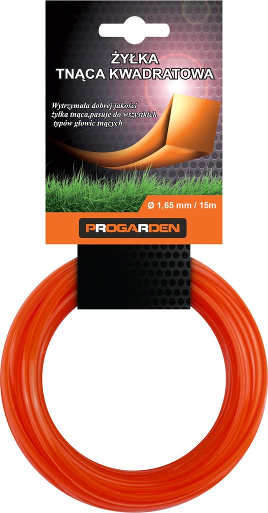 Schnittlinie für Rasentrimmer "Quadrat" 1.65 mm - 15 m - Trimmerfaden Mähfaden für Rasentrimmer und Freischneider - PROGARDEN