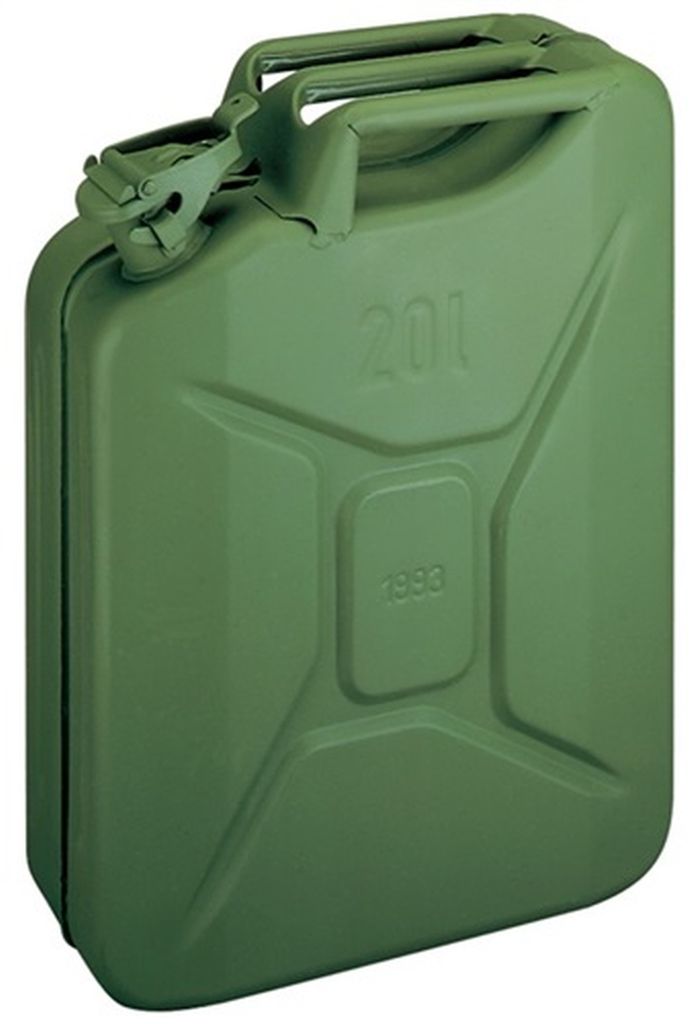 20 Liter Stahlblechkanister GGVS mit Sicherungsstift OLIV