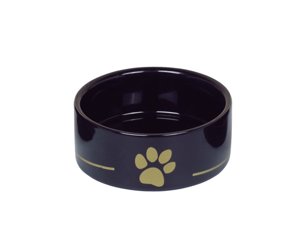 Nobby Keramik Napf "Golden Paw" schwarz Ø 12 x 4,5 cm, 0,25 l