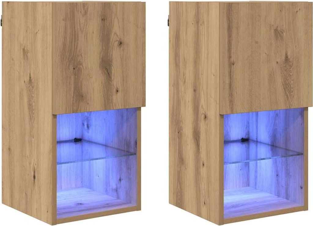 Wandmontierte TV-Schränke 2 pcs Artisan-Eiche 30,5 x 30 x 60 cm