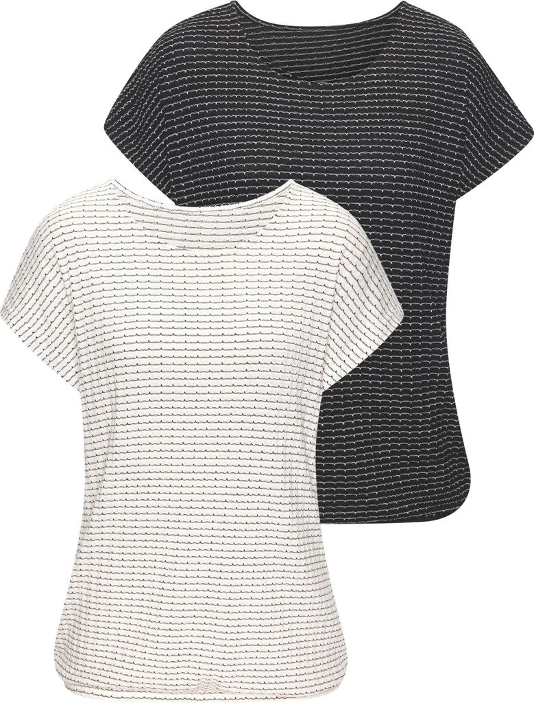 VIVANCE Kurzarmshirt schwarz, creme Größe 32/34
