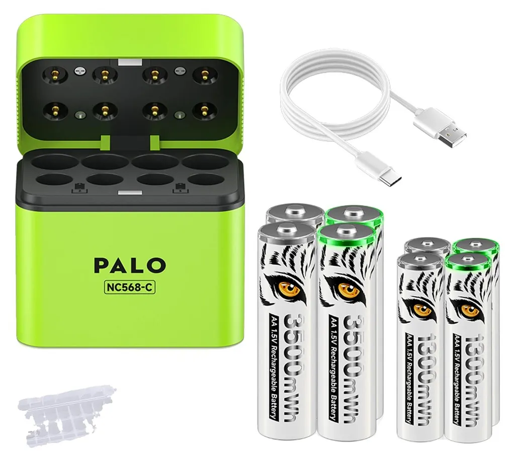 Chargeur de piles intelligent multi-slots, charge rapide et sûre