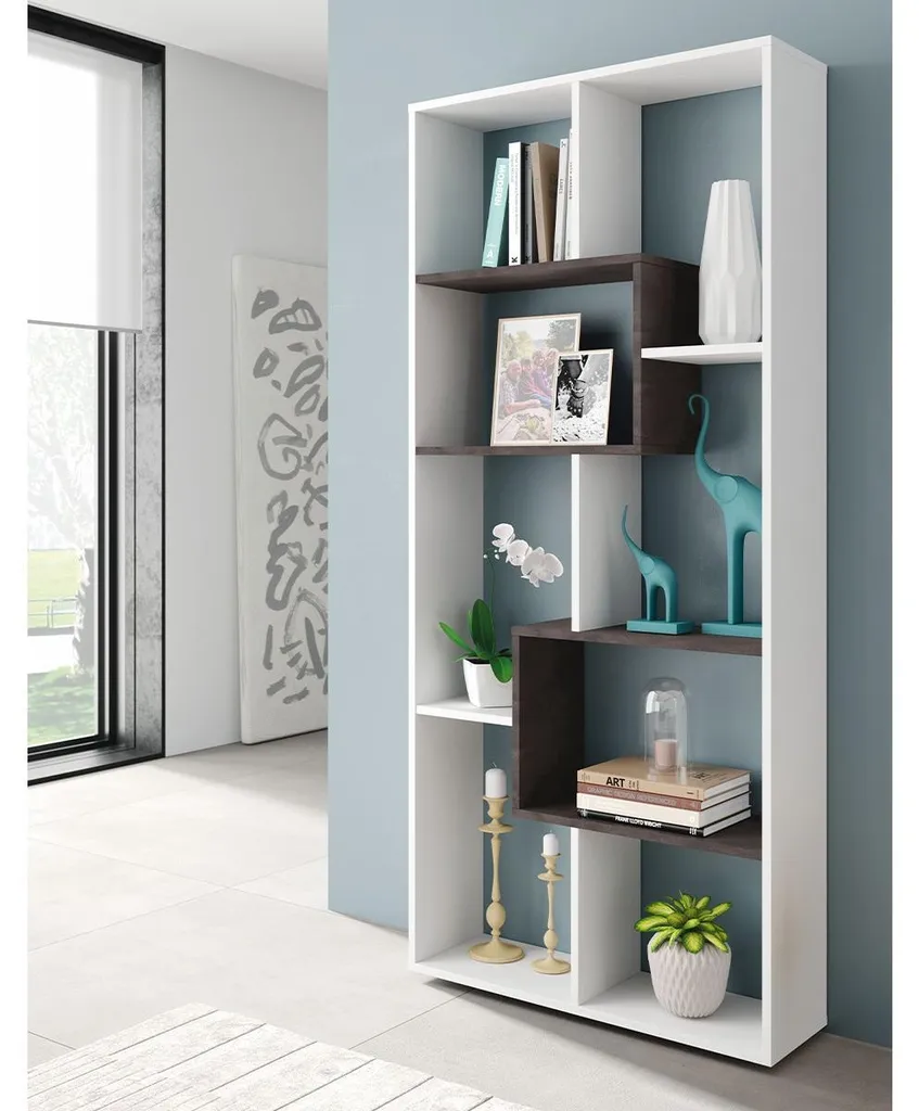 CALICOSY Bibliothèque Réversible 8 Cases Kawa H180 cm Coloris Chêne - 2