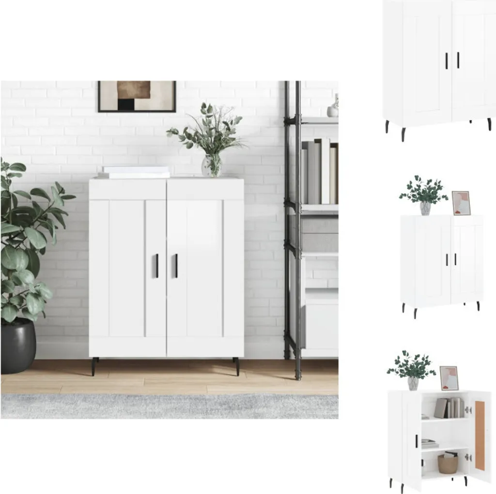 Credenza vidaXL Bianco Lucido: Eleganza per i Tuoi Ricordi | 90 cm