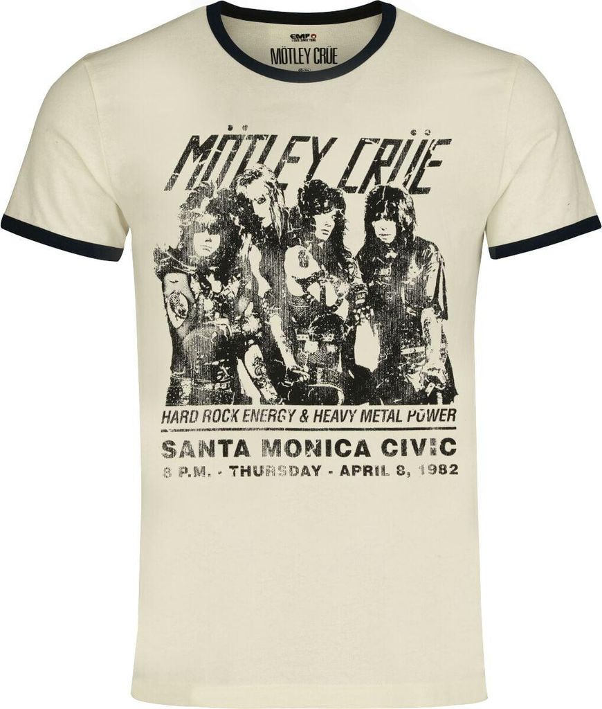 Mötley Crüe T-Shirt Herren Santa Monica - Ringer Shirt altweiß S