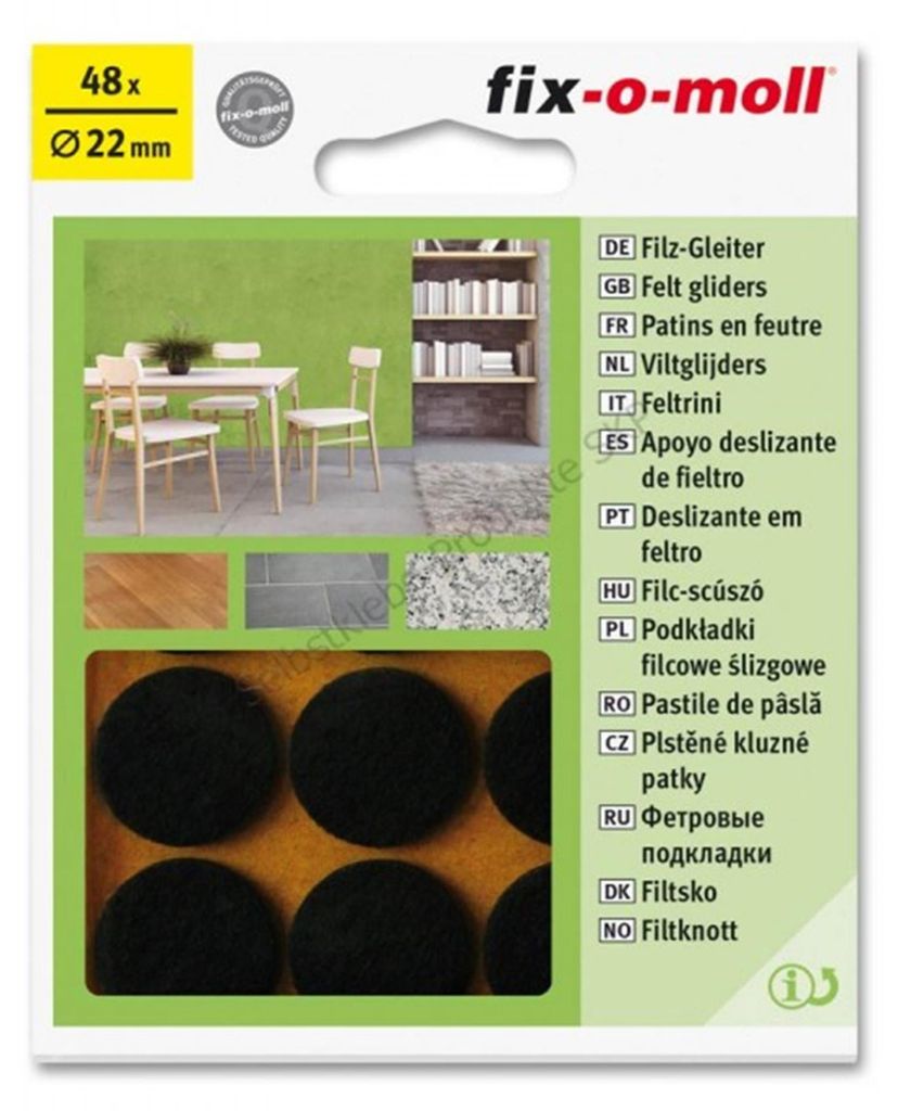 Patins en feutre ronds 22mm Big Pack brun fix-o-moll Image du produit 