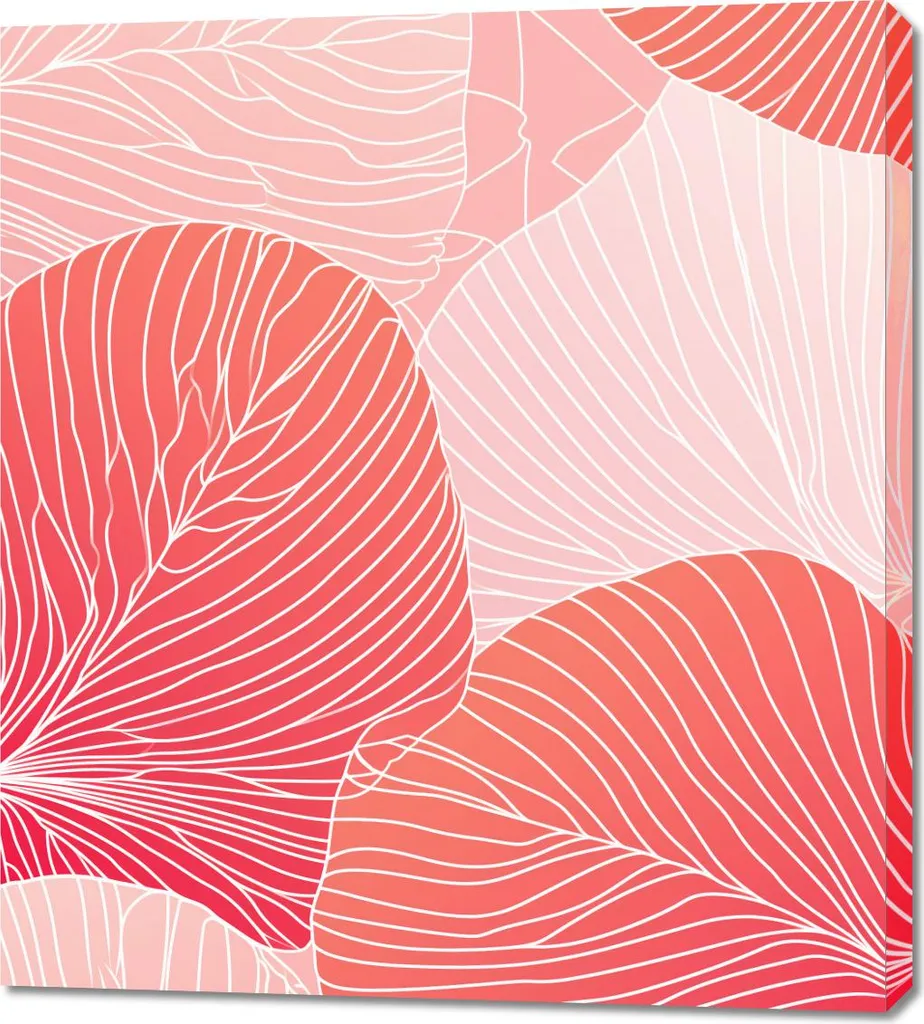 Tableau Jardin Corail 90x100 cm pour Décorer une Chambre ou un Salon