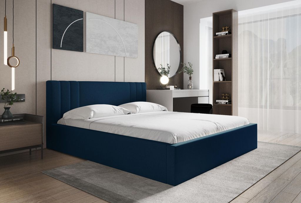 AX LIVING Polsterbett 180 x 200 Bett Flino Design Funktionalität KR09
