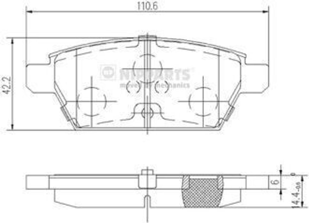 NIPPARTS Bremsbeläge Satz Hinten Bremsklötze für MAZDA 6 Kombi (GH) J3613019