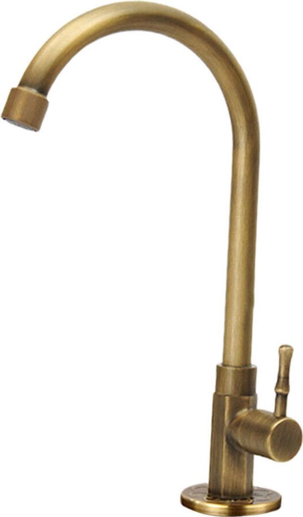 Einzelner Kaltwasserhahn, Messing Vintage Spüle Wasserhahn, Produktbild 2