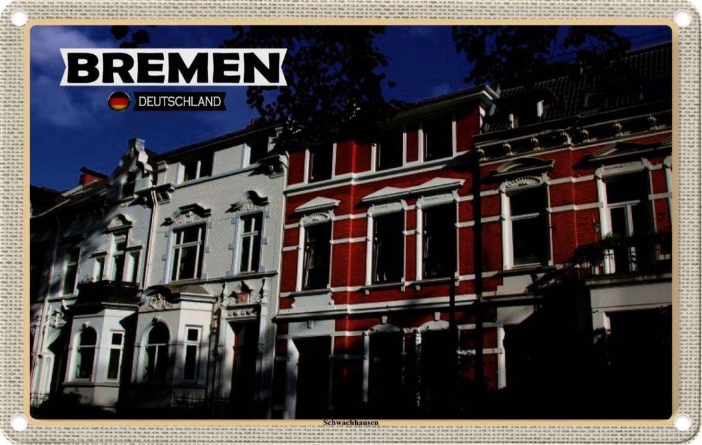 vianmo Blechschild 20x30 cm Bremen Deutschland Schwachhausen Bildmotiv Reisemotiv Abenteuer Reisen Urlaub
