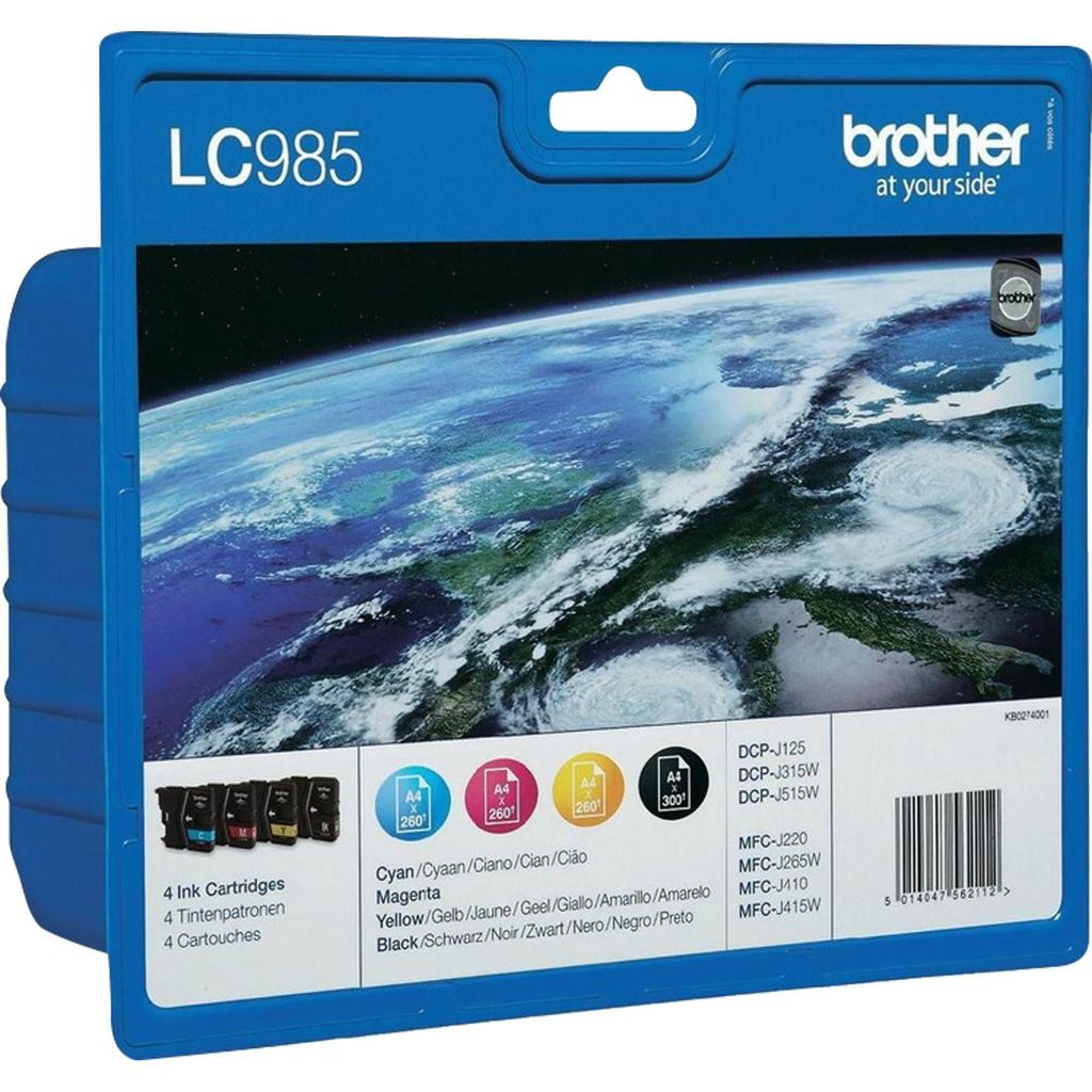 Brother LC-985VALBP - Pack de 4 - noir, jaune, cyan, Image du produit 