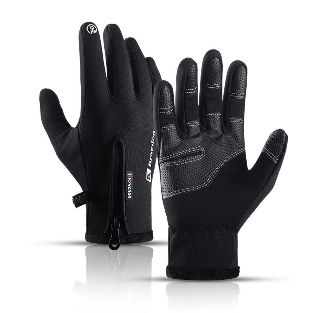 Winter Sporthandschuhe für Smartphones - Größe XL in Schwarz KP35496