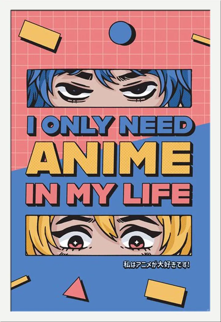 Poster Anime 61x91,5 cm con Cornice Shinsuke Bianca MDF e Acrilico
