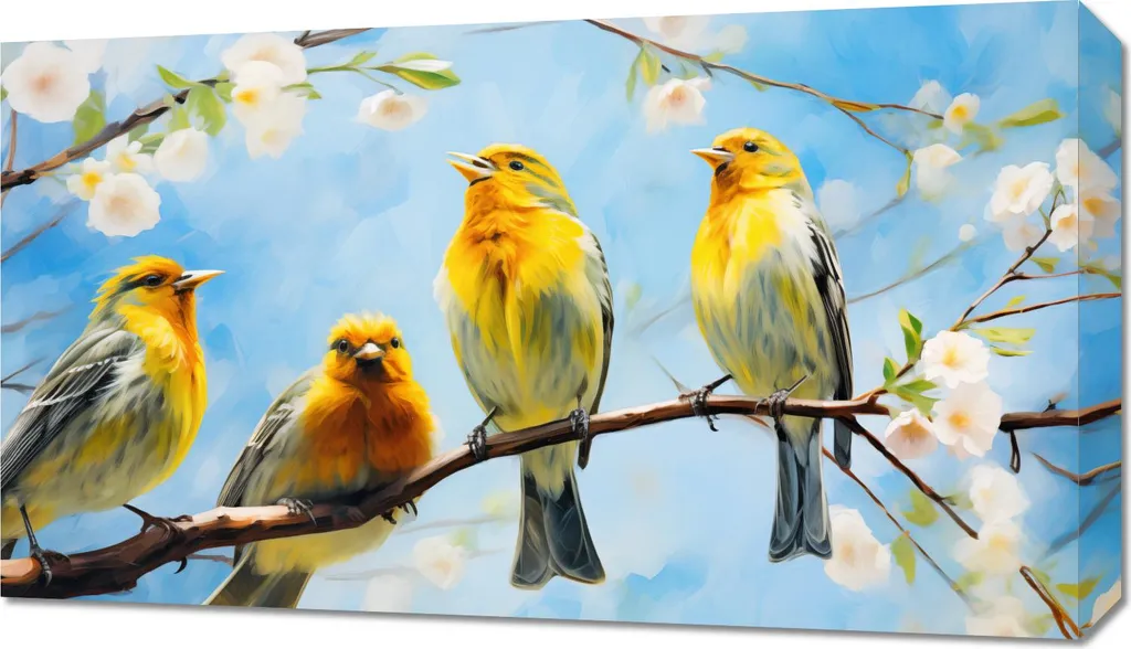 Cadre déco salon Chants printaniers 70 x 40 cm - Ambiance zen et douce