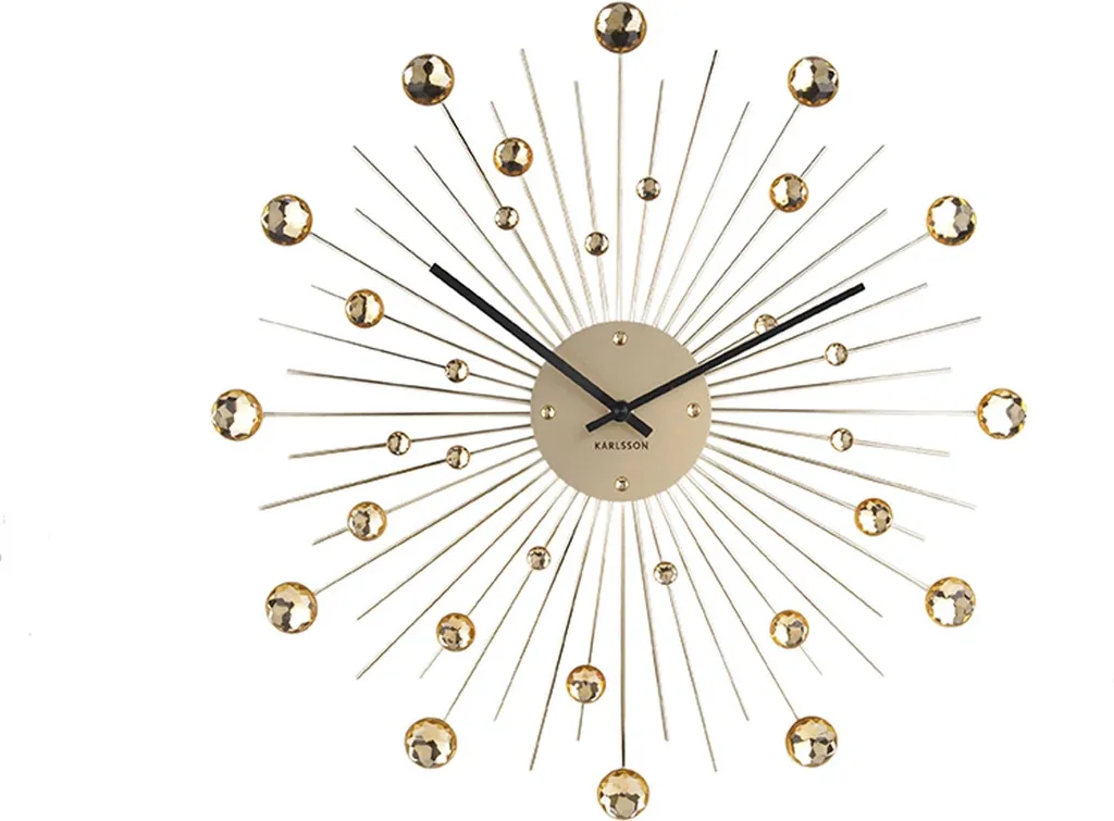 Horloge soleil dorée Sunburst Karlsson Large - Éclat mural luxueux