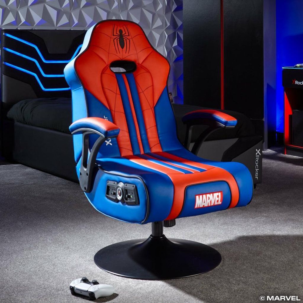 X Rocker 2021195 Videospiel-Stuhl Konsolen-Gamingstuhl Gepolsterter Sitz Blau
