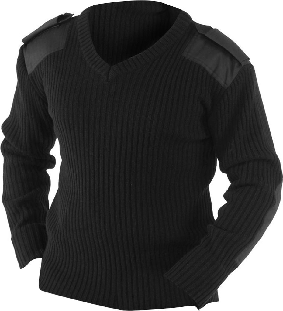 Yoko Herren NATO Security Sweater mit V-Ausschnitt BC2809 (S) (Schwarz)