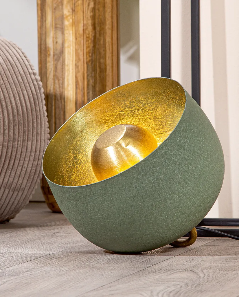 Lampe de sol Gilde Verda en métal vert H25cm design moderne 59190 - 2