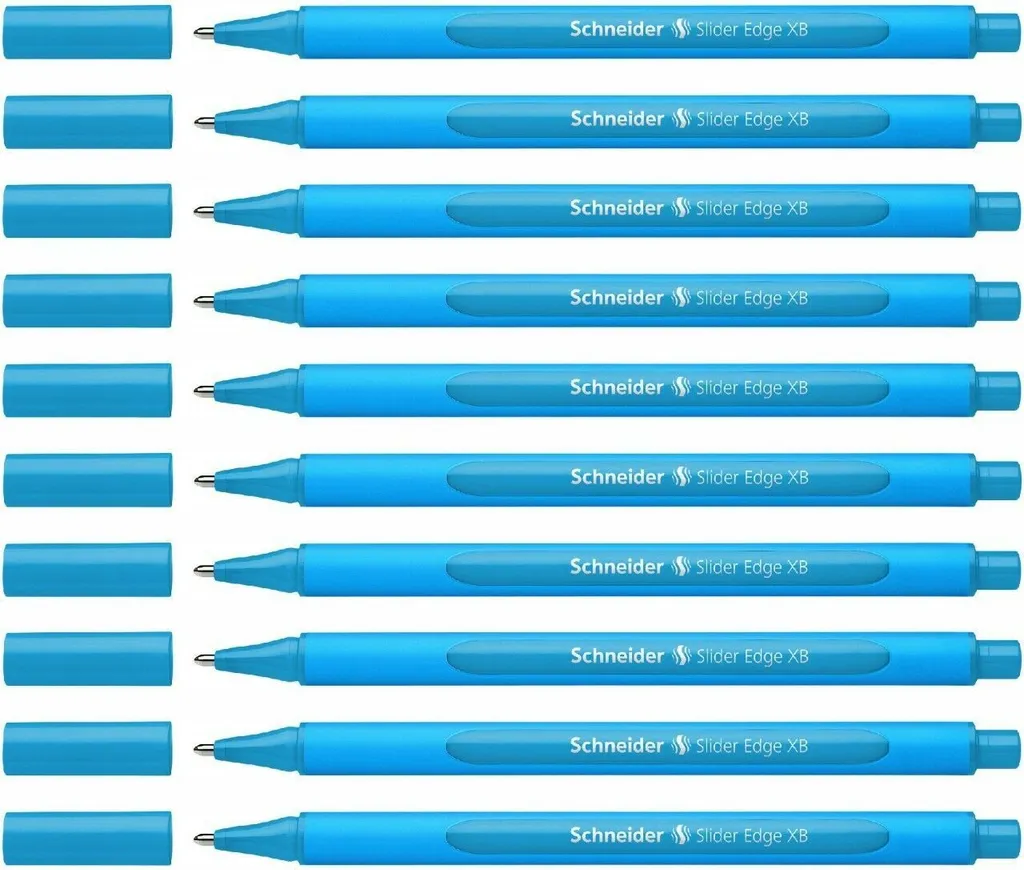 Stylos à bille ergonomiques Schneider Slider Edge XB bleu ciel x10