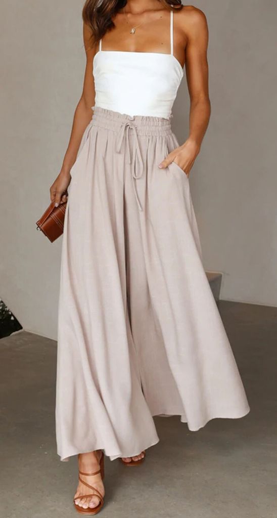 ASKSA Damen Jeans Hose - Loose Fit High Waist Cargohose Mit Stretch Für Den Sommer