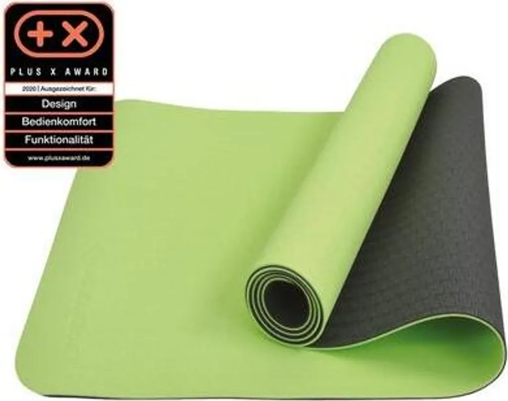 Tapis de fitness pour Pilates et Yoga bicolore 183x61cm confort optimal