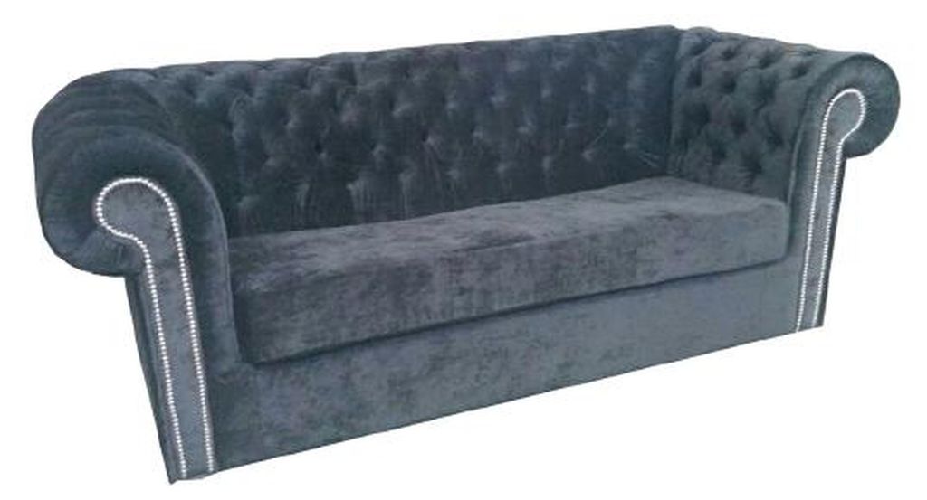 Chesterfield Samt Textil Stoff Sofa Couch Polster 3 Sitz Klassische Couchen Neu