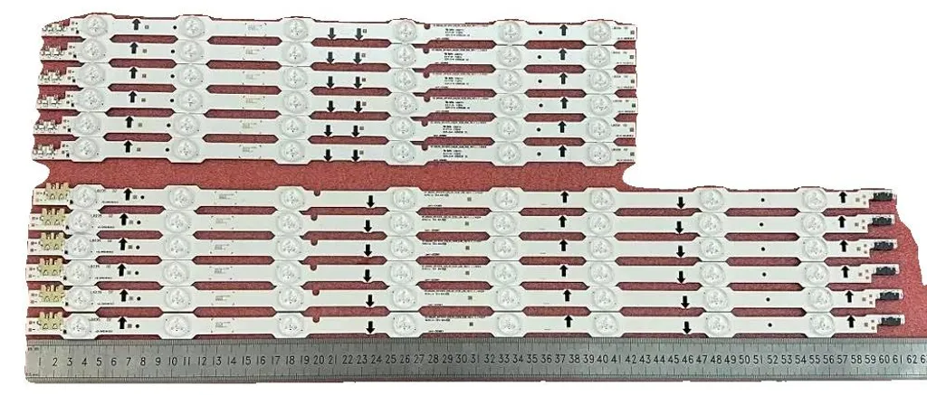 Rétroéclairage LED pour TV 1025mm en aluminium - Lot de 12 barrettes 3V