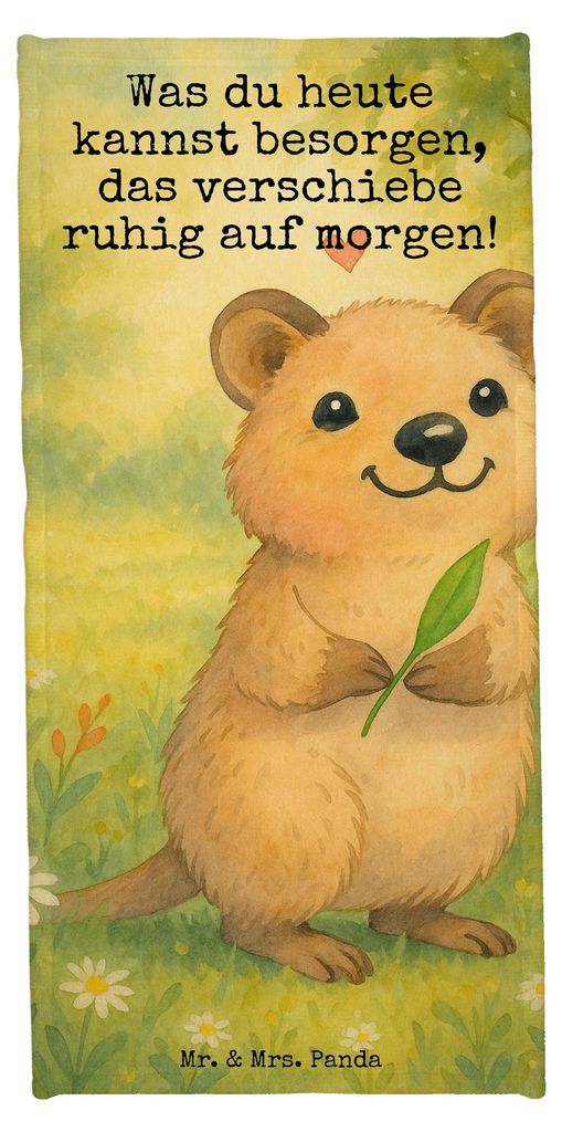 Mr. & Mrs. Panda sporthandtuch Quokka Happy Design - Weiß - Geschenk, Reisehandtuch, Verschieben, Strandtuch, Duschtuch, Badehandtuch, Aufschieber...