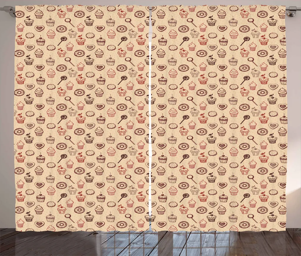 Recensione Tenda ABAKUHAUS Cupcake Beige e Bordeaux 280x175 cm
