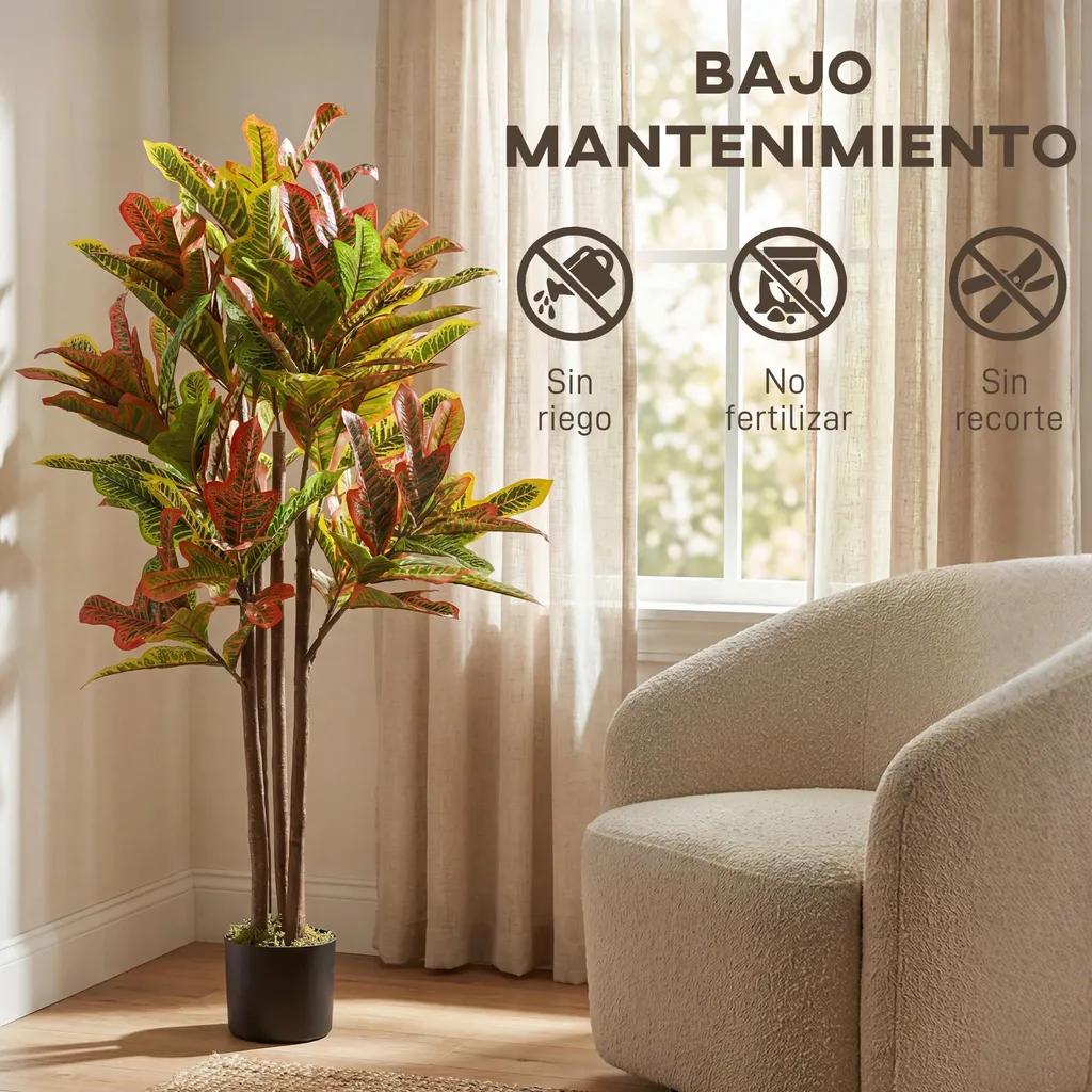Plante artificielle 120cm : solution déco sans arrosage vert militaire - 5