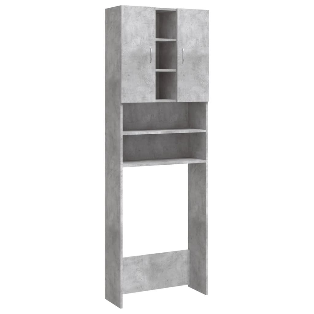 vidaXL Armadio per lavatrice grigio cemento 64x25,5x190 cm Immagine del prodotto 