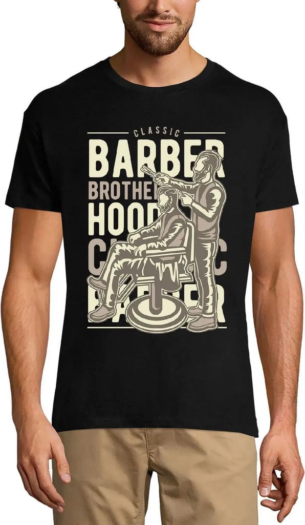 Herren Grafik T-Shirt Barbier-Bruderschaft – Barber Brotherhood – Öko-Verantwortlich Vintage Jahrgang Kurzarm Lustige Druck Geburtstag Geschen...