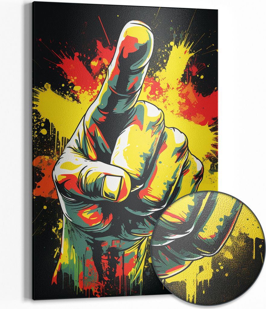 DEQOART Magnettafel Metall 60x90 cm 'Faust der Farben' Whiteboard Pinnwand Büro