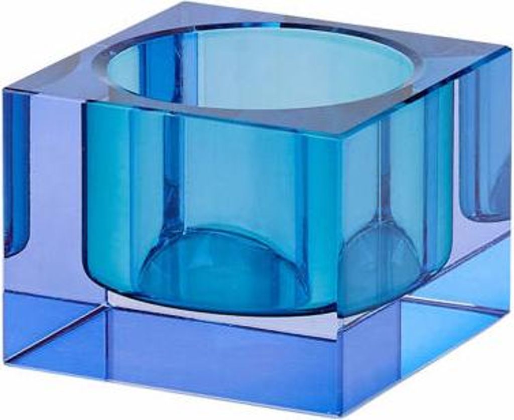 Gift Company Teelichthalter Sari XS, Windlicht, Dekolicht, Kristallglas, Blau, 3.7 cm, 1096902009