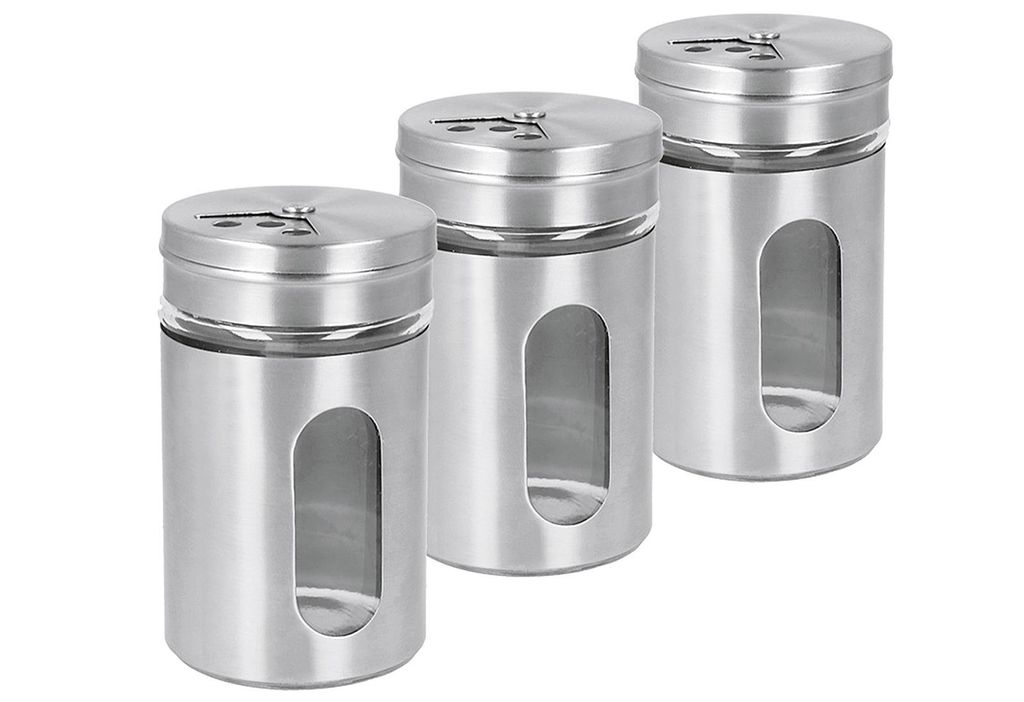 METALTEX 259851000 3er Set Gewürzstreuer Glas/Inox 100 ml Produktbild 