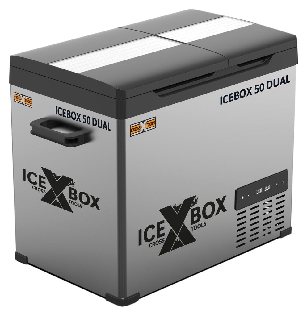 Cross Tools Kompressor-Kühlbox ICEBOX 50 DUAL, getrenntes Kühl- und Gefrierfach, per App steuerbar, 39 l