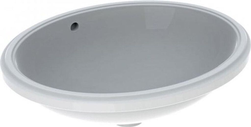 Geberit Unterbauwaschtisch VariForm oval, 560 x 460 mm, ohne Hahnloch, mit Überlauf weiß