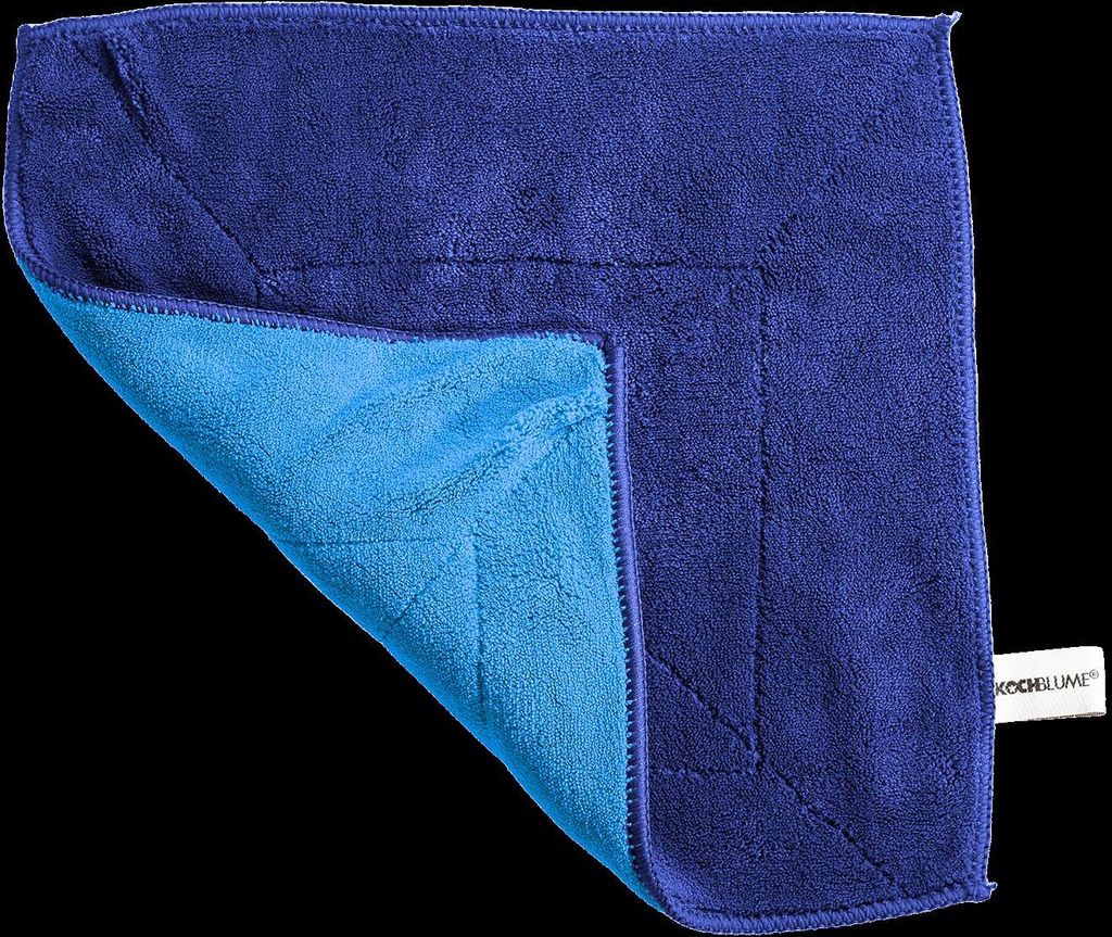 Kochblume Microfasertuch - 30x30 cm blau-dunkelblau Produktbild 